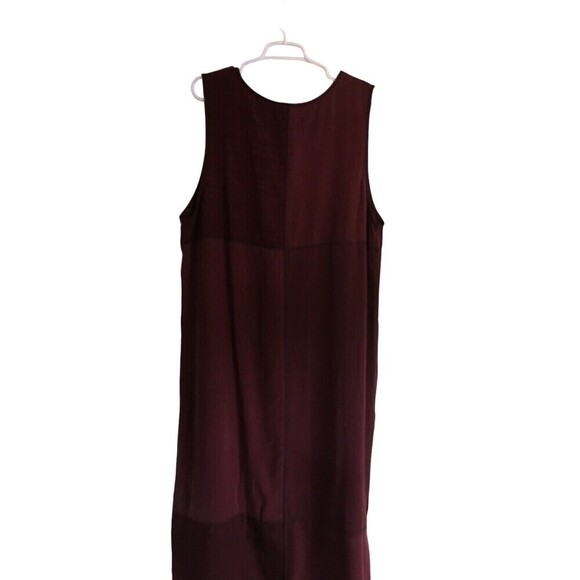 Coldwater Creek Large Dress Lyocel Tencel Wine Maroon Women's Size Lagenlook - Picture 2 of 9